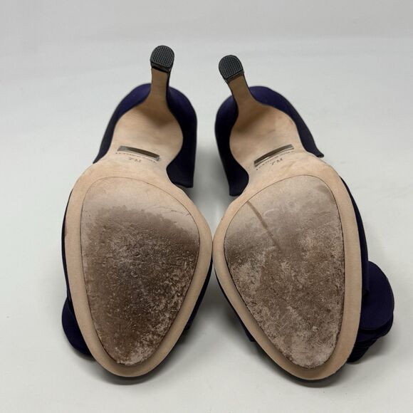 Badgley Mischka Randall D'orsay Heels Womens 7 Purple Satin Peep Toe Wedding - Picture 11 of 16